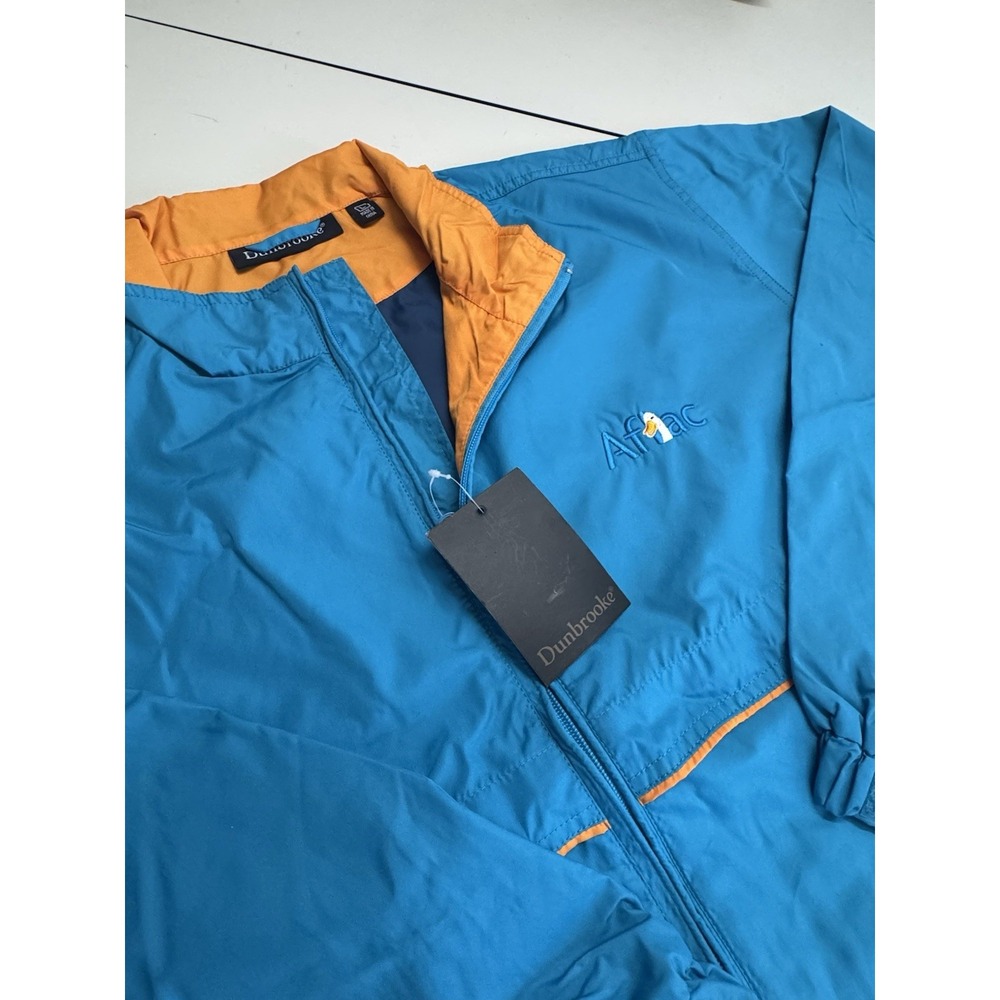 VTG Y2K Dunbrooke Aflac Duck Logo Windbreaker Jacket Blue Orange Mesh Large NWT